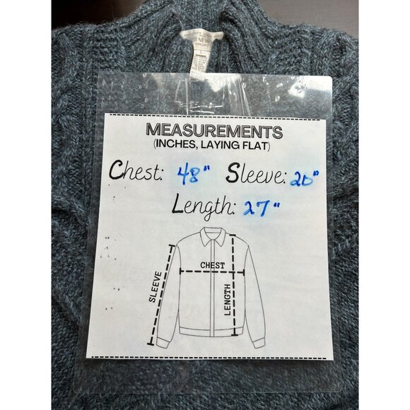 Jones New York Sport Sweater Large Hand Knit Cable Full-Zip Alpaca Wool Blend - Picture 8 of 8